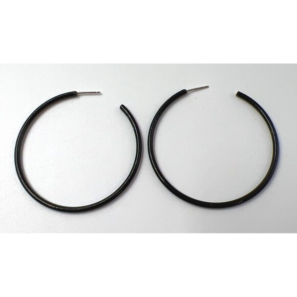 4 Pairs Hoop Pierced Earrings Red Green Black Blue - Picture 5 of 6